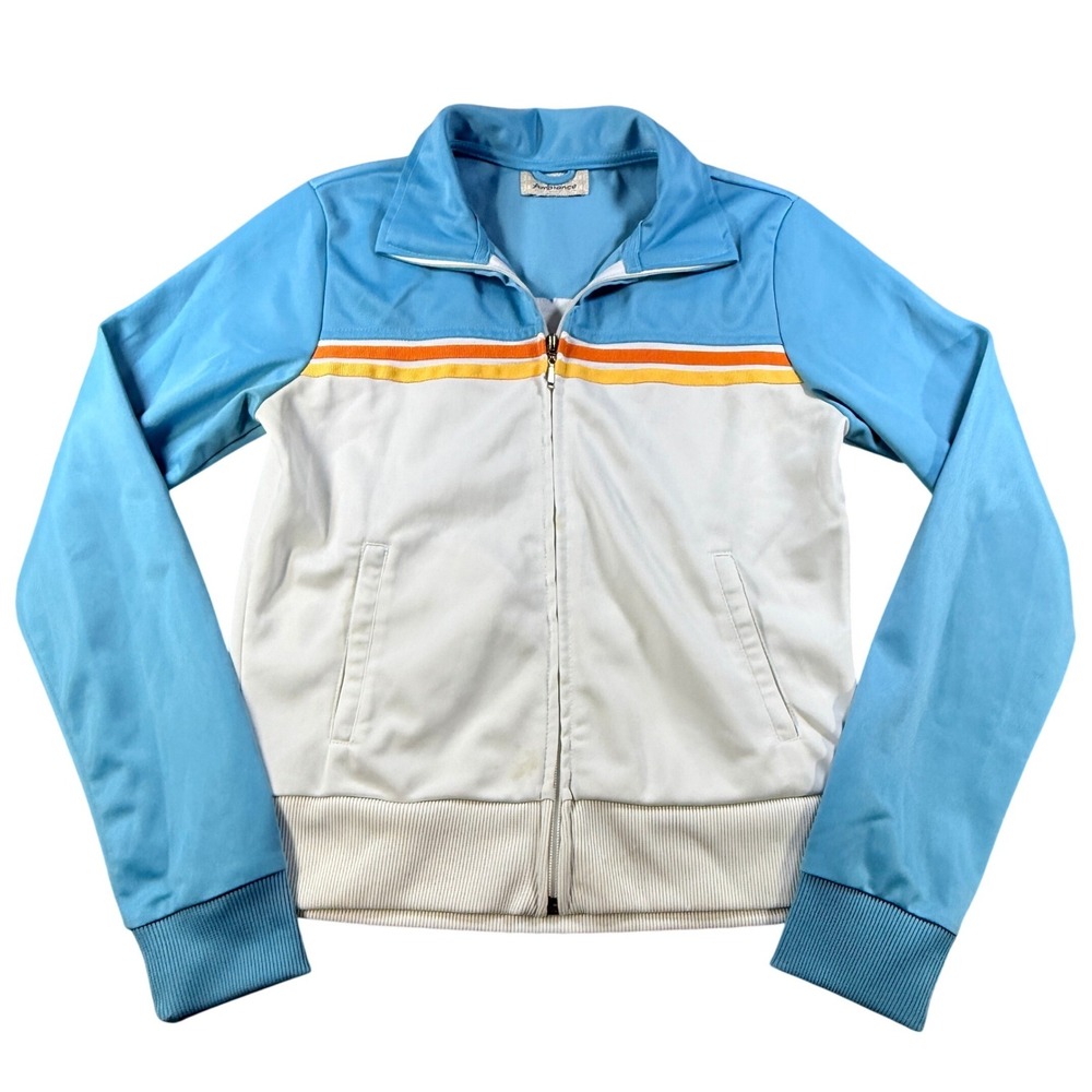 Ambiance Kids Jacket Retro Stripe Zip Up No‎ Size Blue White Track Jacket